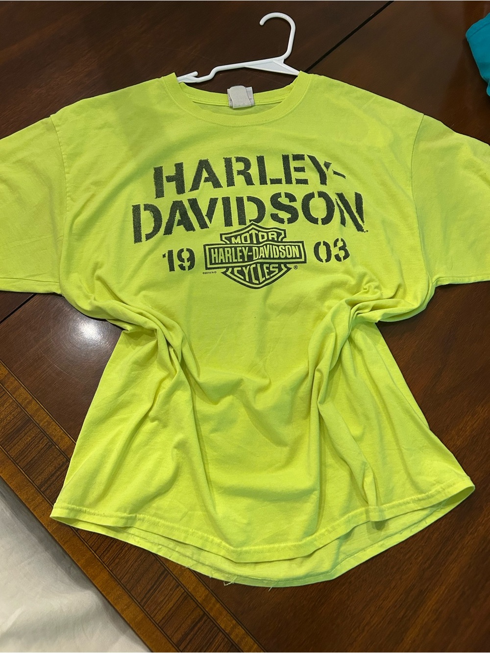 Harley-Davidson Neon Yellow Logo Short Sleeve Tee